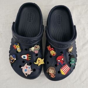 CROCS Kids Navy Clogs with Character Charms